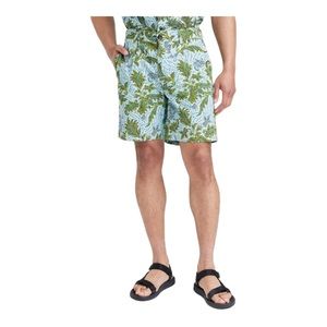 Houston White Mens Printed Stretch Twill Shorts in Aqua Blue Size 38